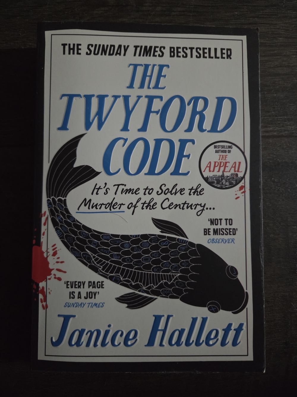 The Twyford Code by Janice Hallett - White & Black Cover with Blue Text